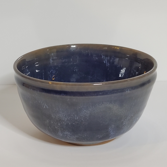 Blue glazed Handmade cereal bowl / multipurpose - 3.5"T x 6"W - Picture 1 of 8